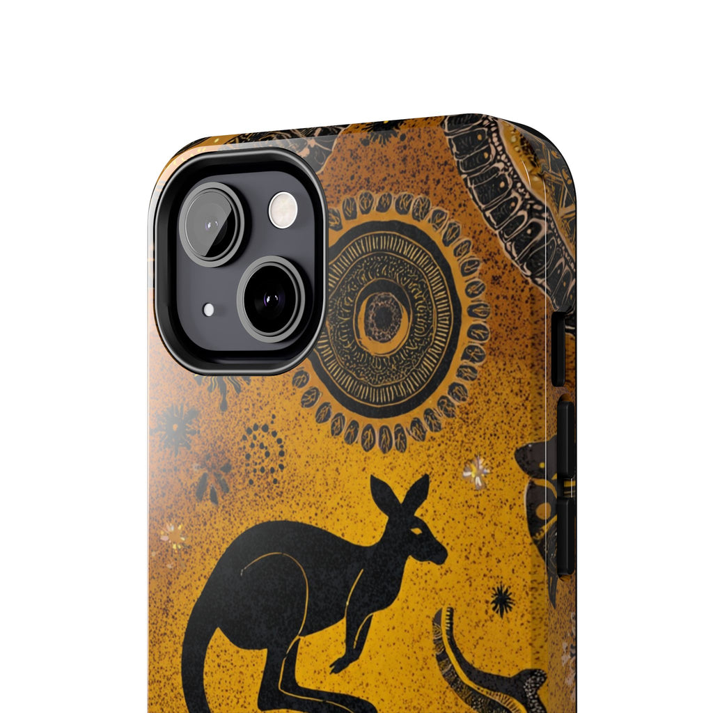 Kangaroo Boho Tough Phone Case — Australian Wildlife Protective Cover