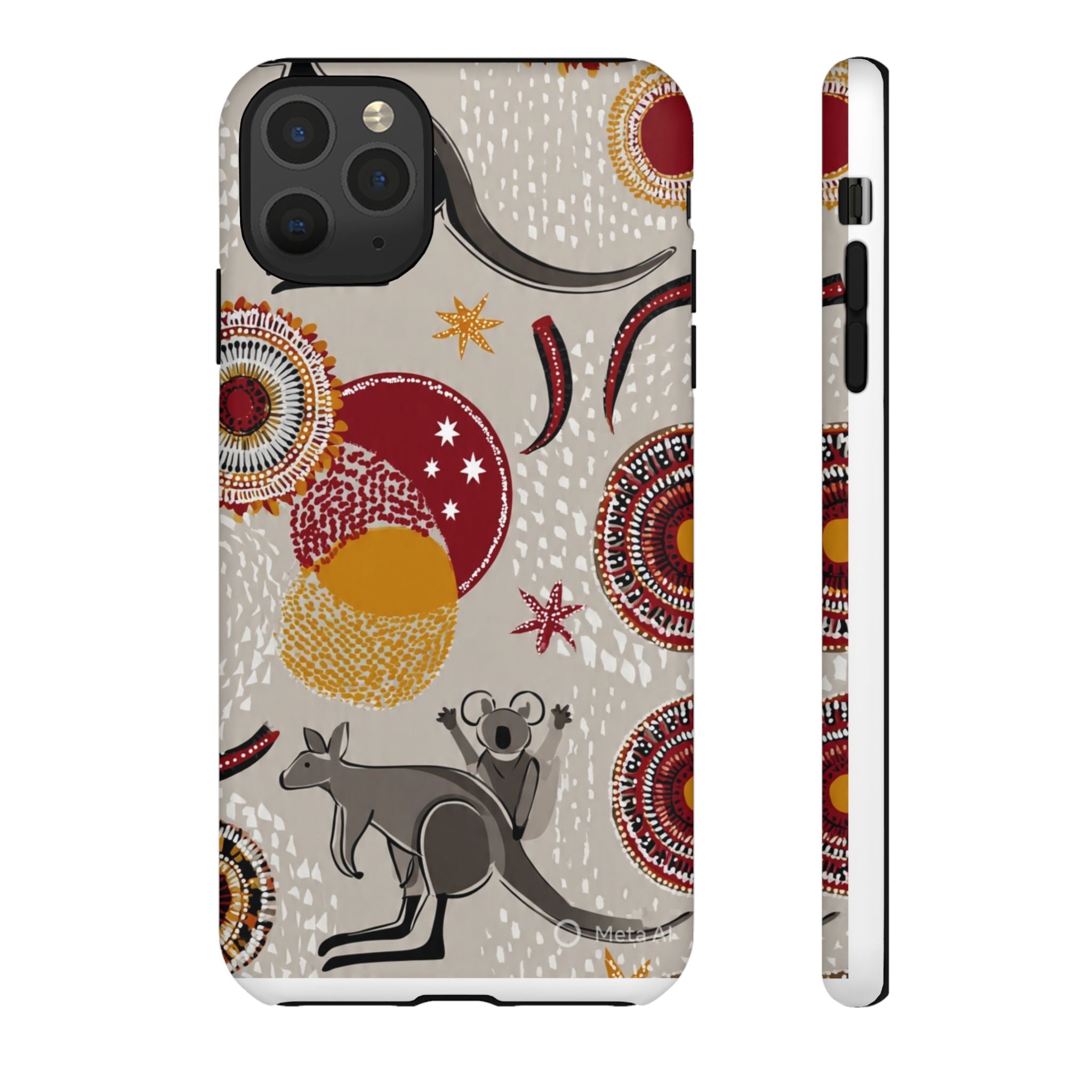 Kangaroo & Koala Aboriginal Dot Art Phone Case – Protective Tough Case