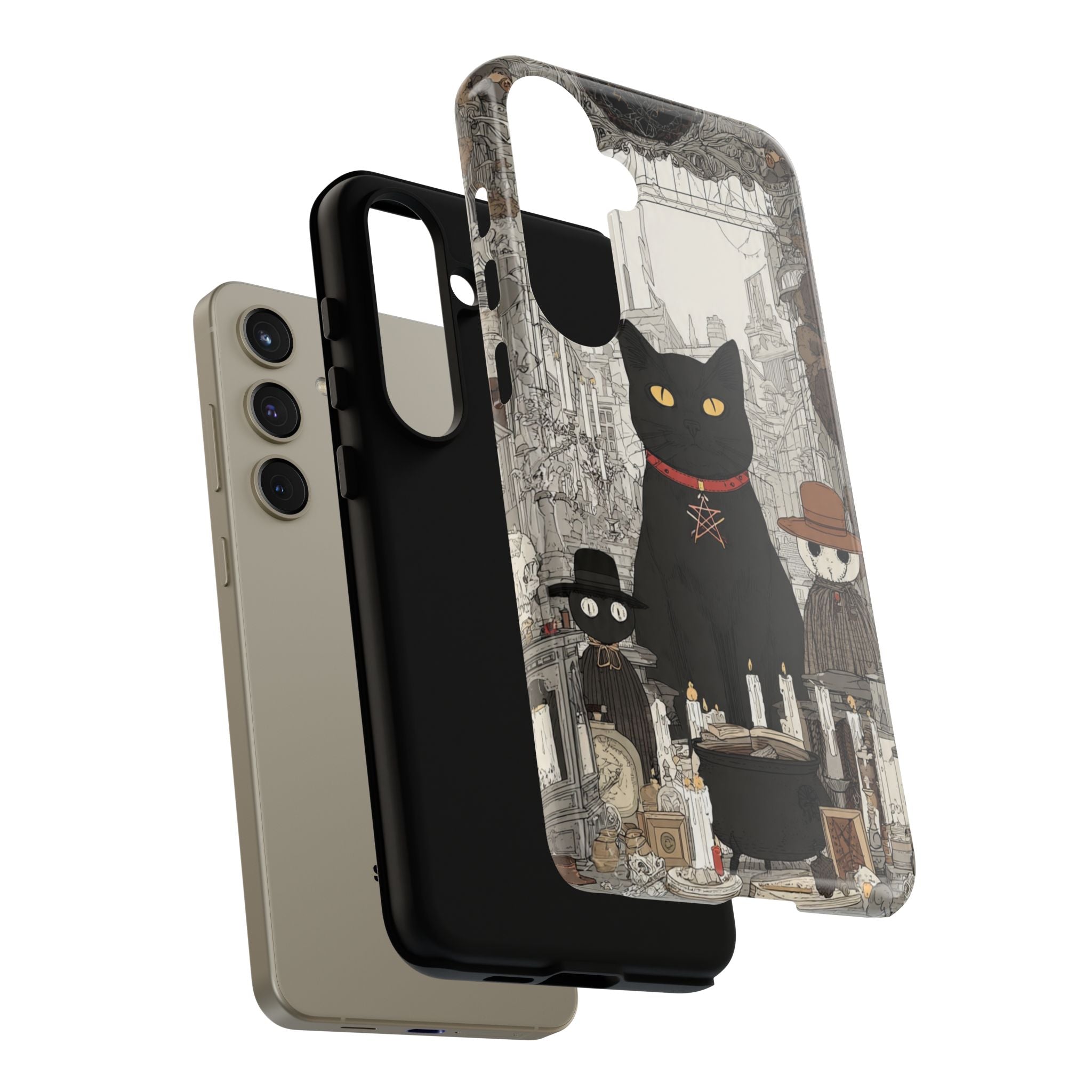 Witchy Black Cat Phone Case — Mystic Altar iPhone Cover