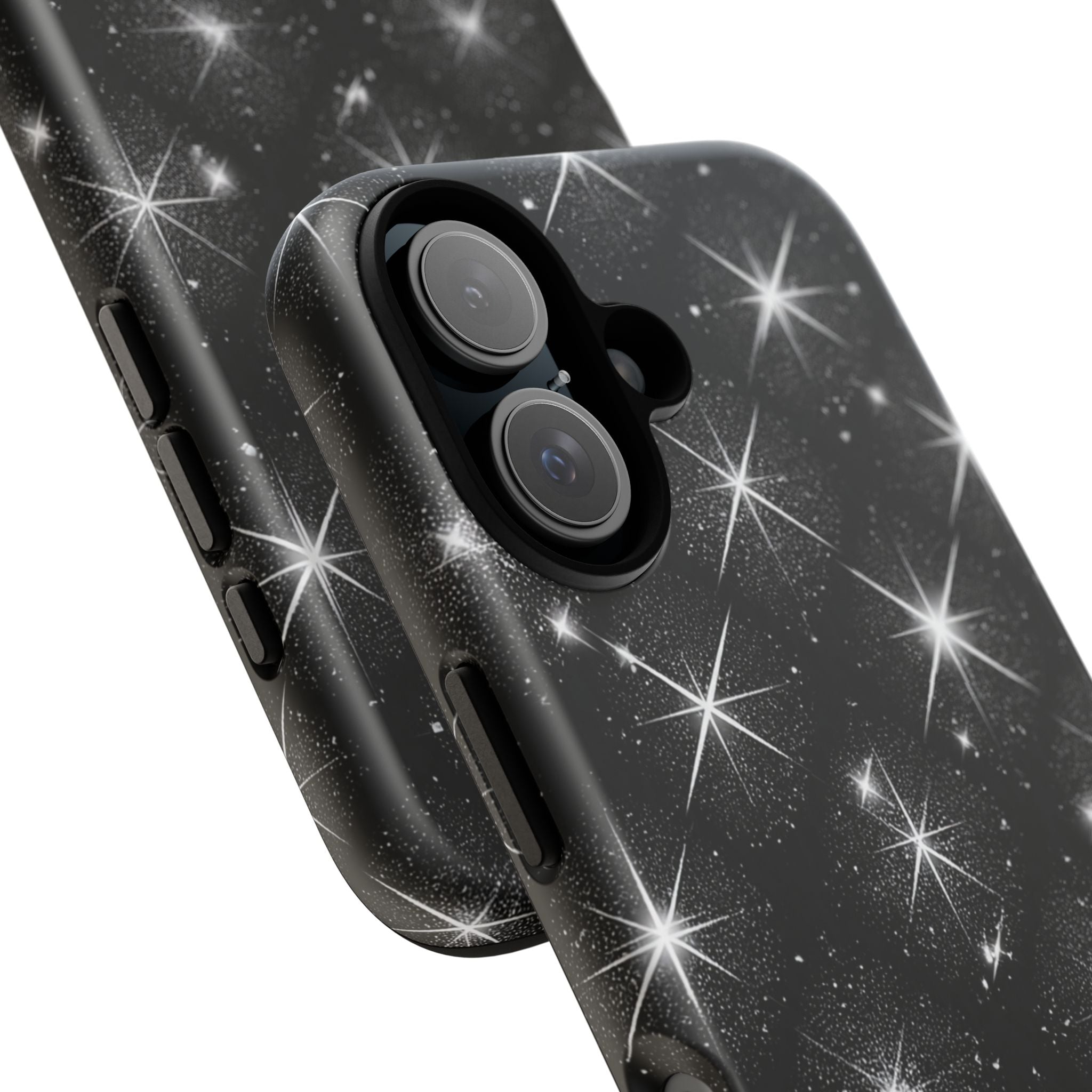 Galaxy Sparkle Tough Phone Case — Black Starfield Protective Cover