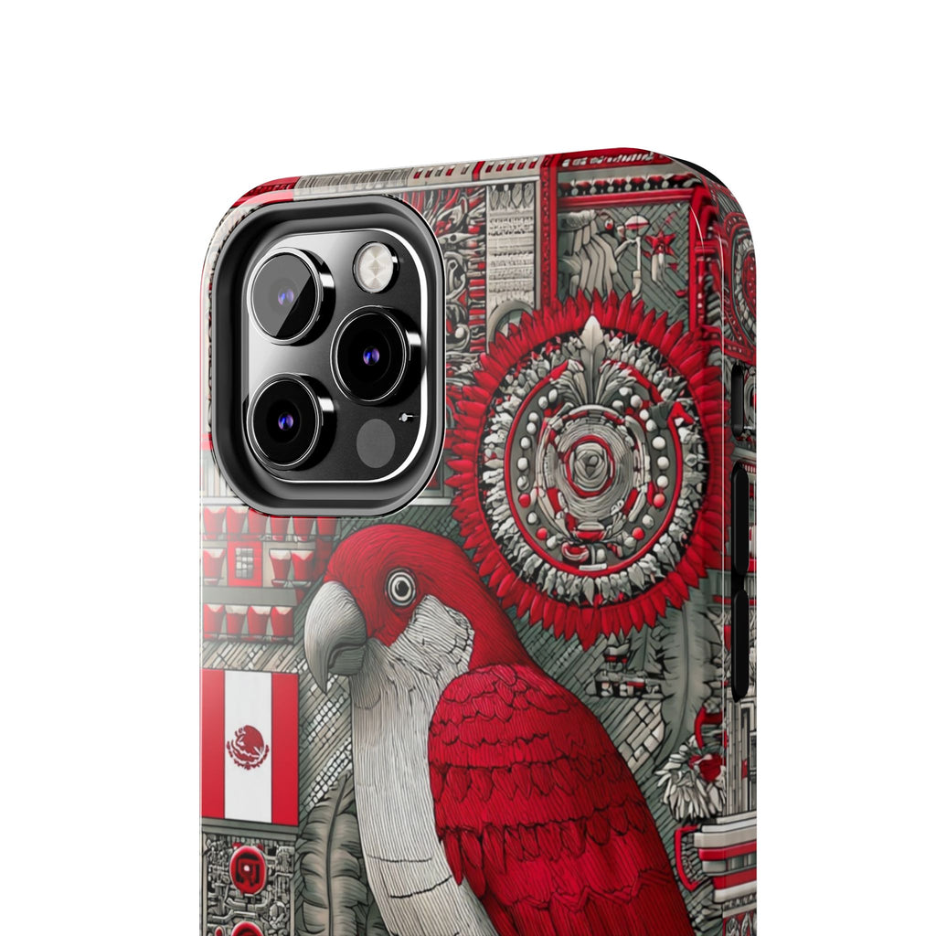Tough Phone Case — Red Parrot Graphic Impact-Resistant Phone Cover